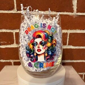 Colorful Drag Queen Glass